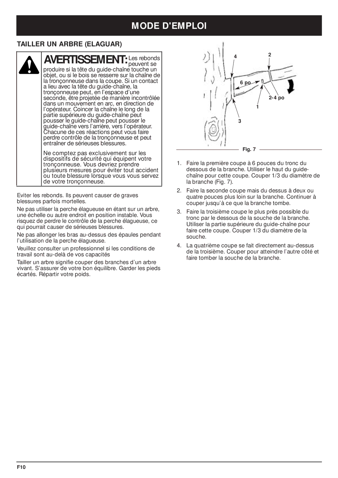 MTD TBPS manual Tailler UN Arbre Elaguar 