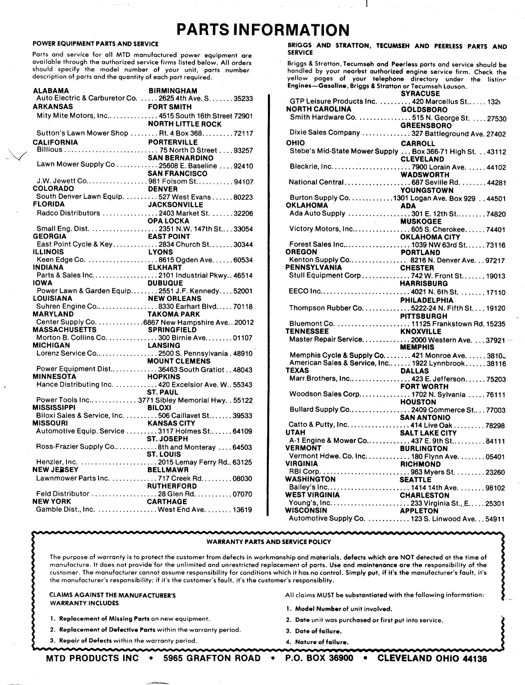 MTD TMO-33849A, 190-469A manual 