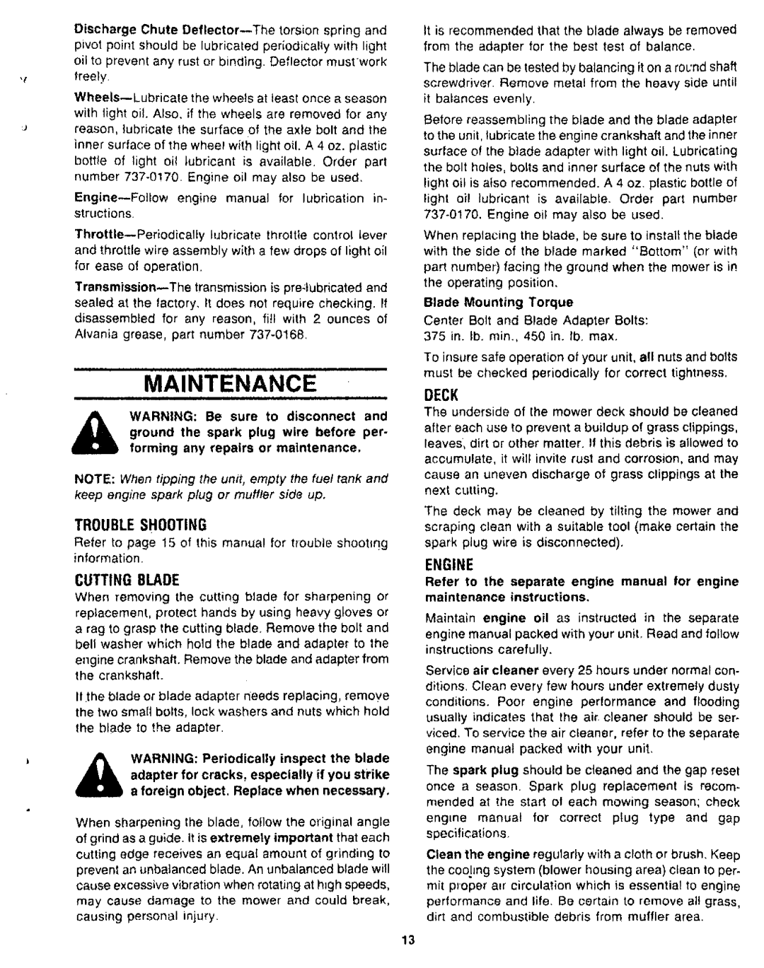 MTD TMO-37463A, TMO-37464A manual 