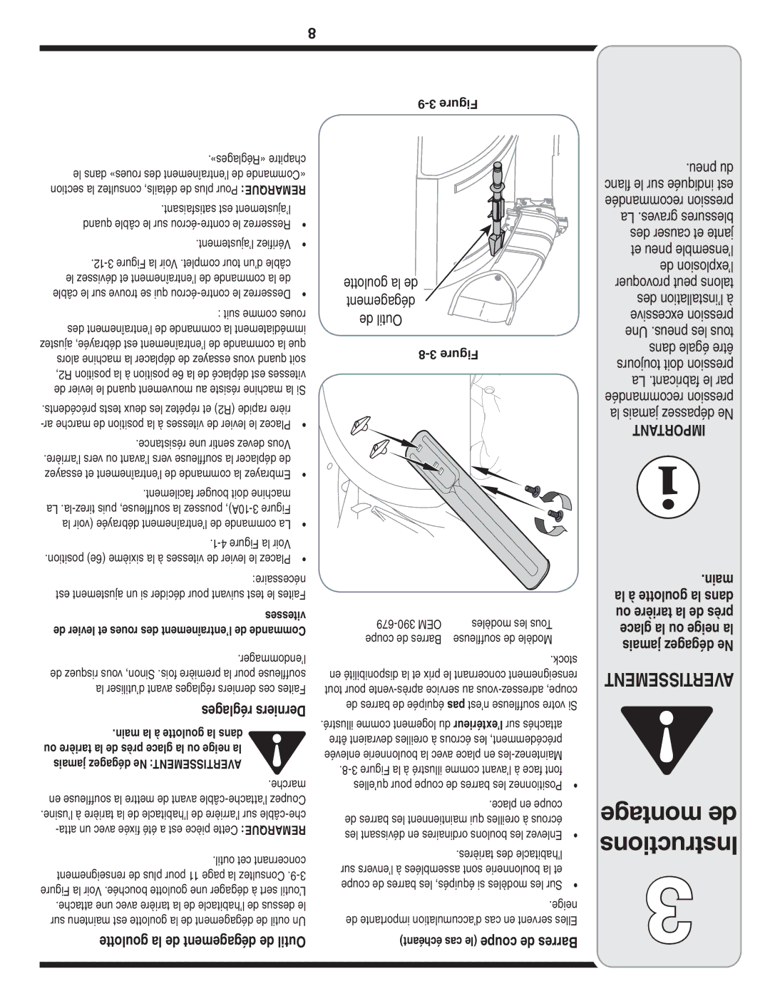 MTD Troy-Bilt warranty OEM Modèles les Tous, Souffleuse de Modèle, Goulotte la de dégagement de Outil, Pièce Cette 