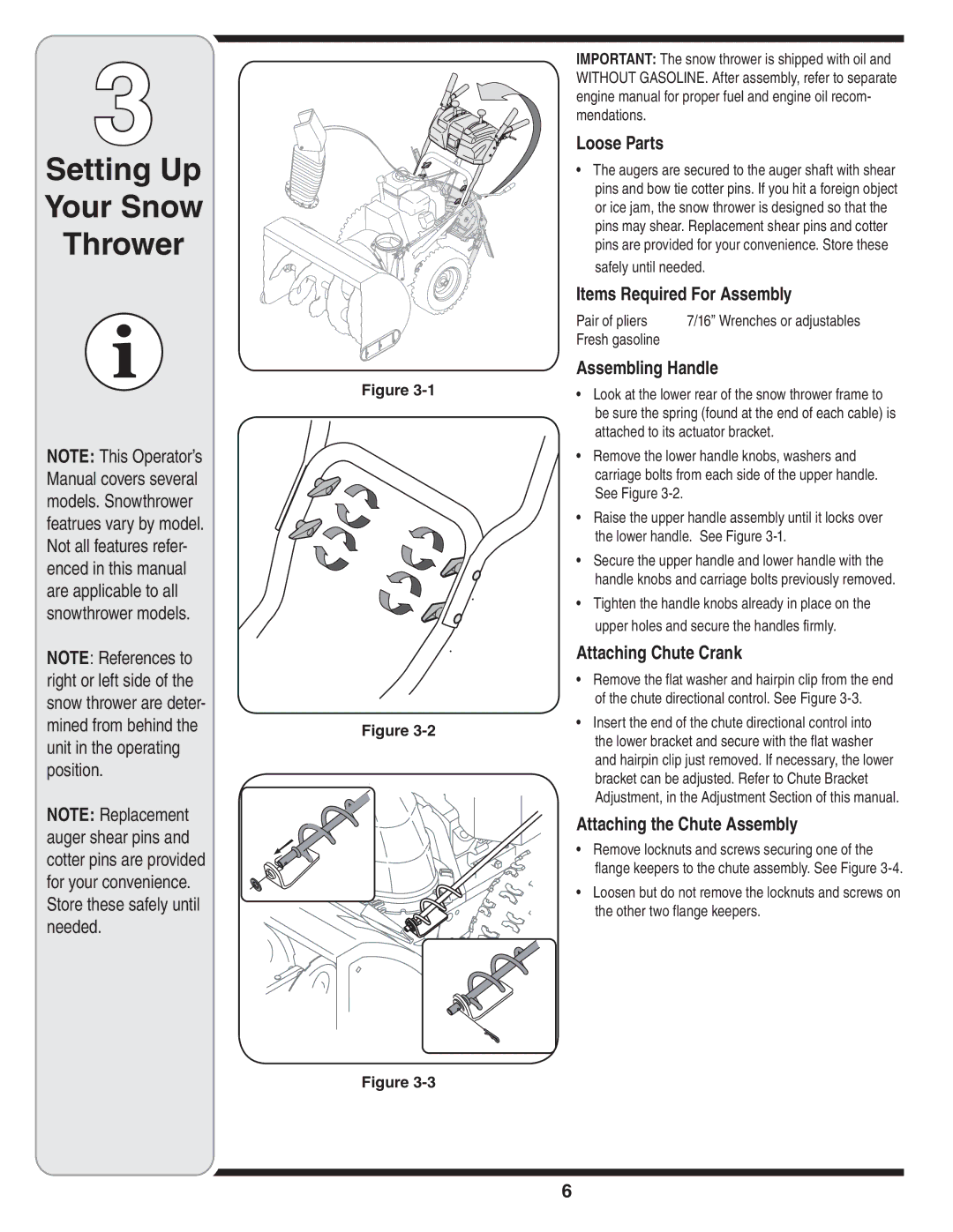 MTD Troy-Bilt warranty Setting Up Your Snow Thrower 