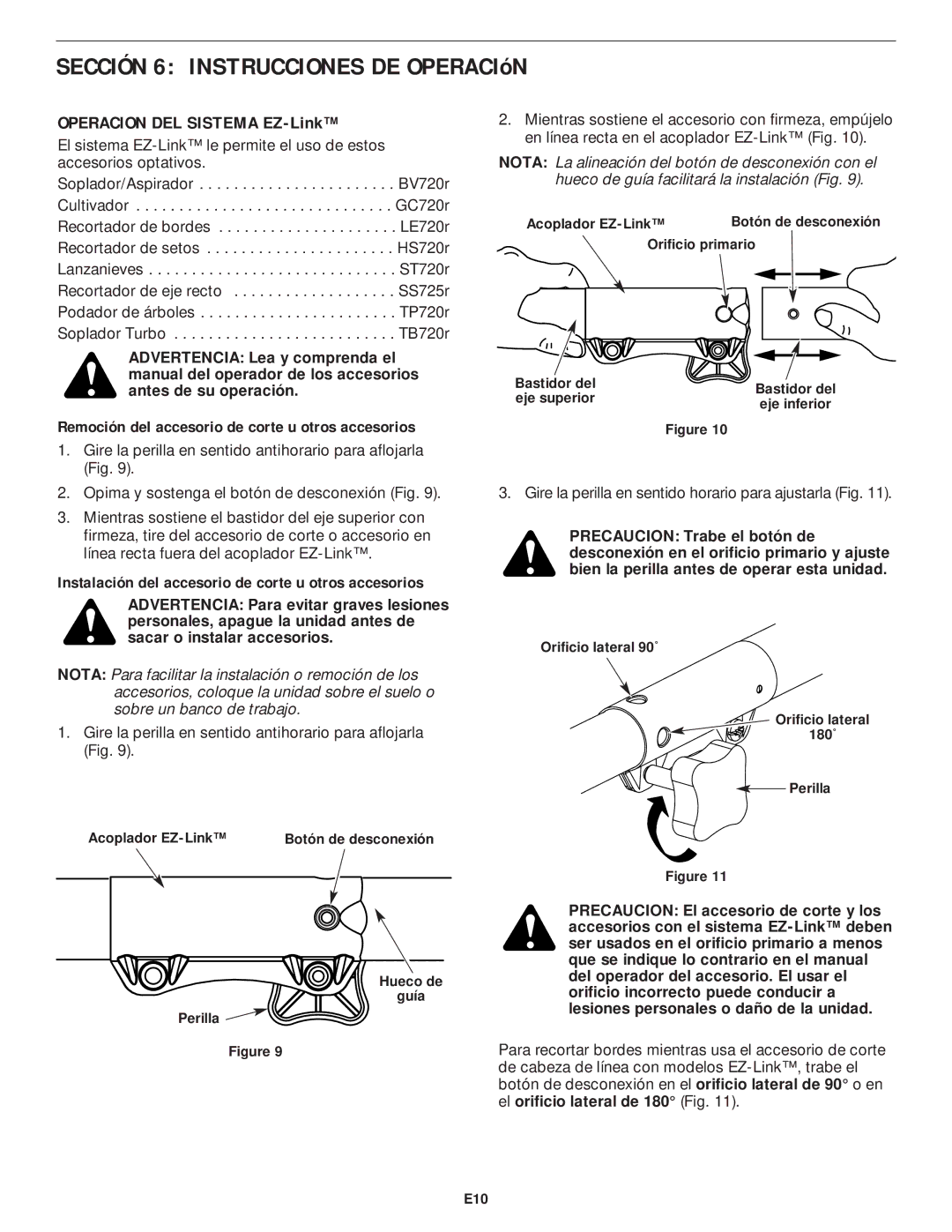 MTD YM75 manual Sección 6 Instrucciones DE OPERACIóN 