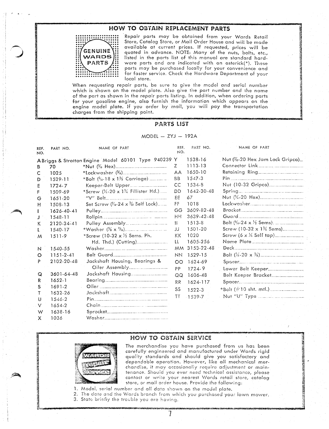 MTD ZYJ-192A manual 