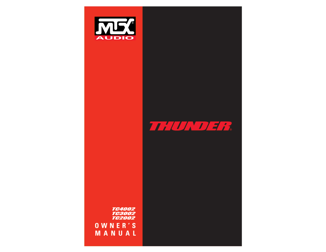 MTX Audio 801D, 1501D owner manual N E R ’ S M a N U a L 