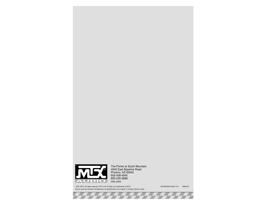 MTX Audio 4405 owner manual 