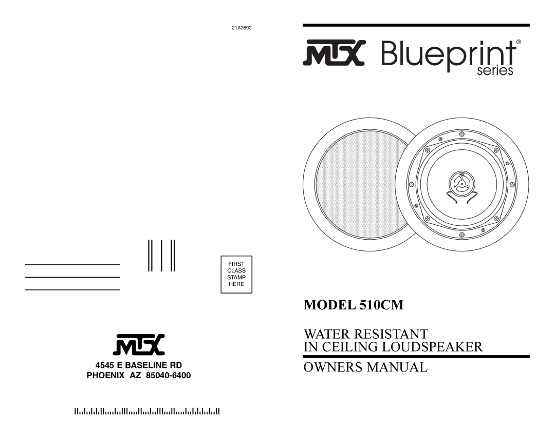 MTX Audio owner manual Model 510CM 