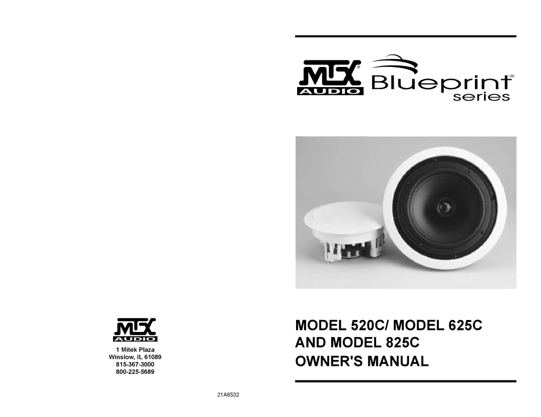 MTX Audio 625C, 520C, 825C owner manual Mitek Plaza Winslow, IL 