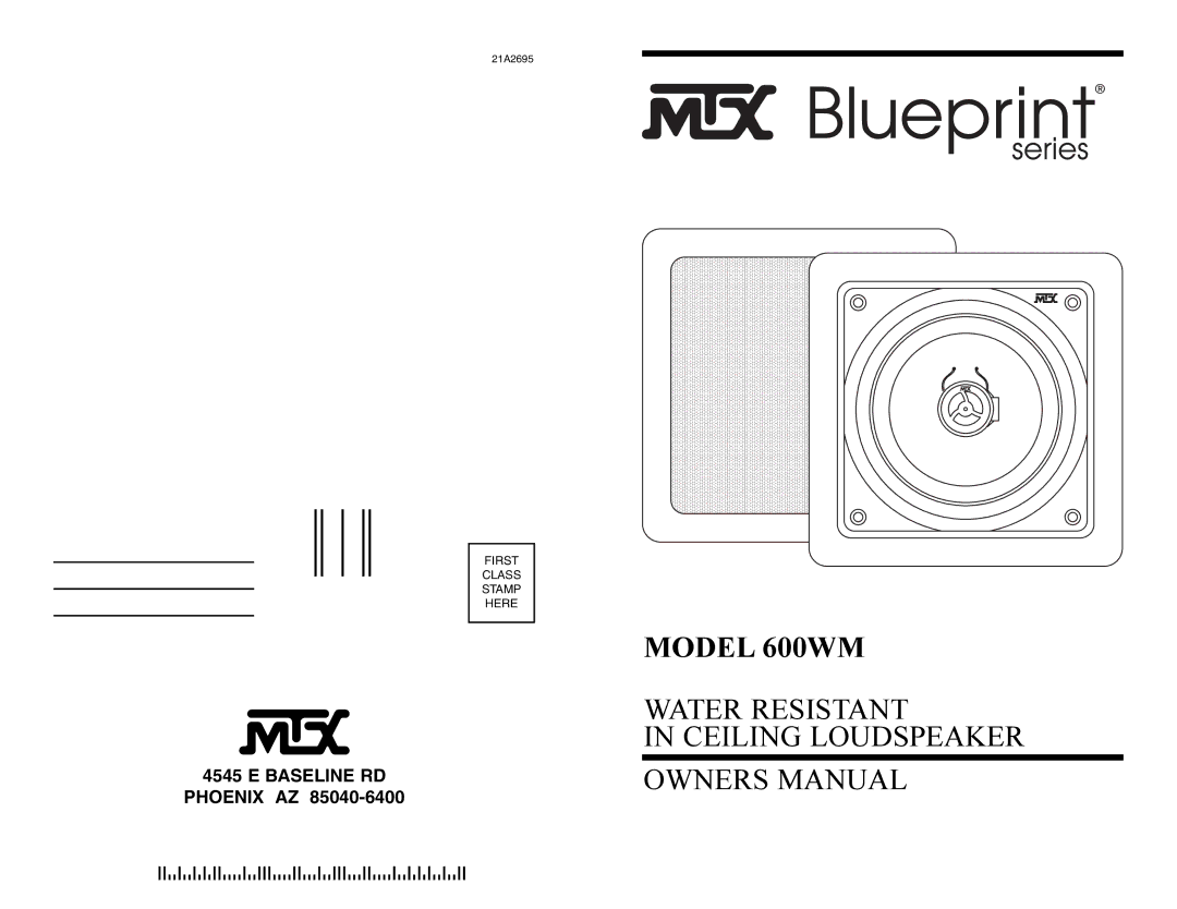 MTX Audio owner manual Model 600WM 