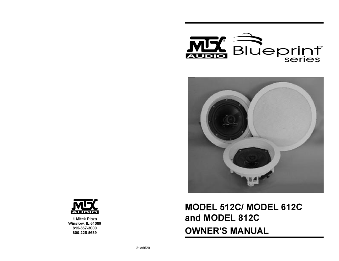 MTX Audio owner manual Model 512C/ Model 612C and Model 812C 