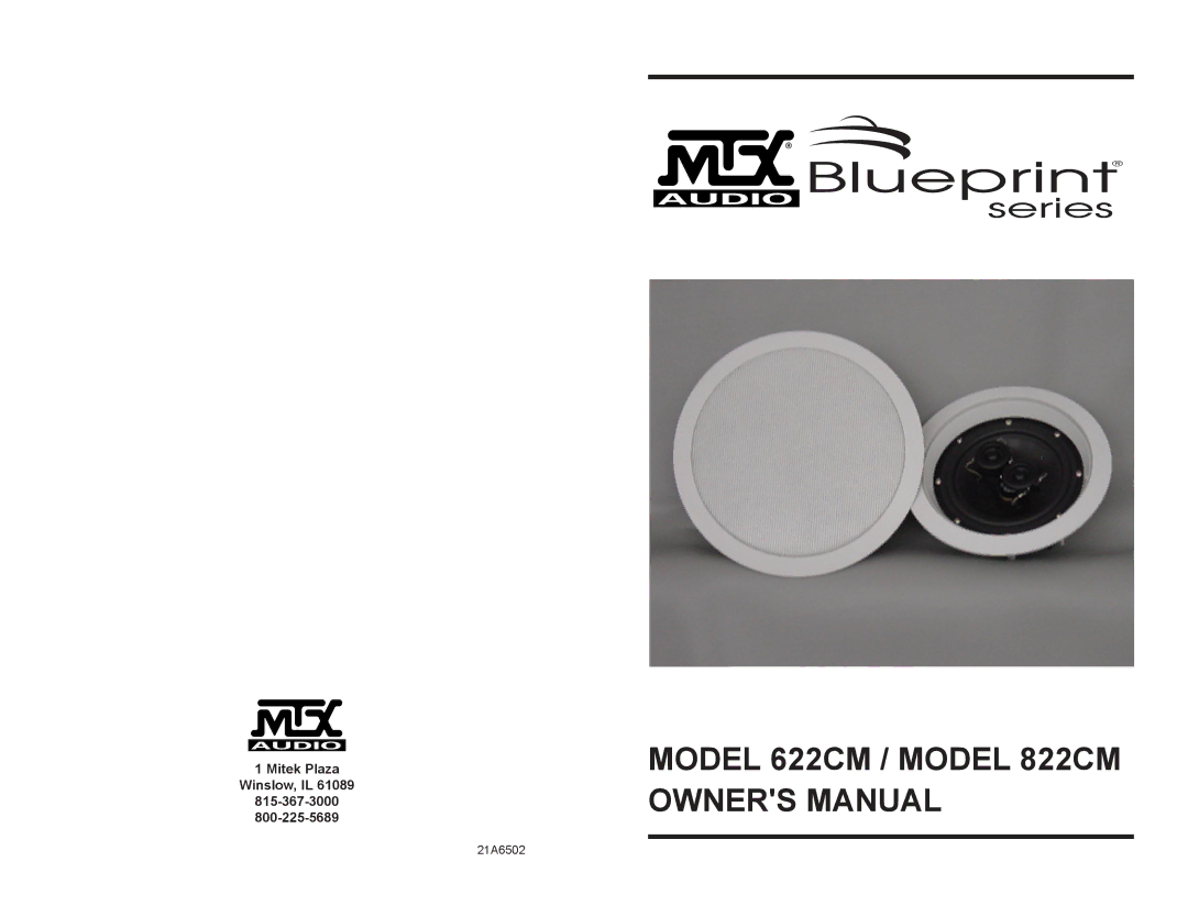 MTX Audio owner manual Model 622CM / Model 822CM 