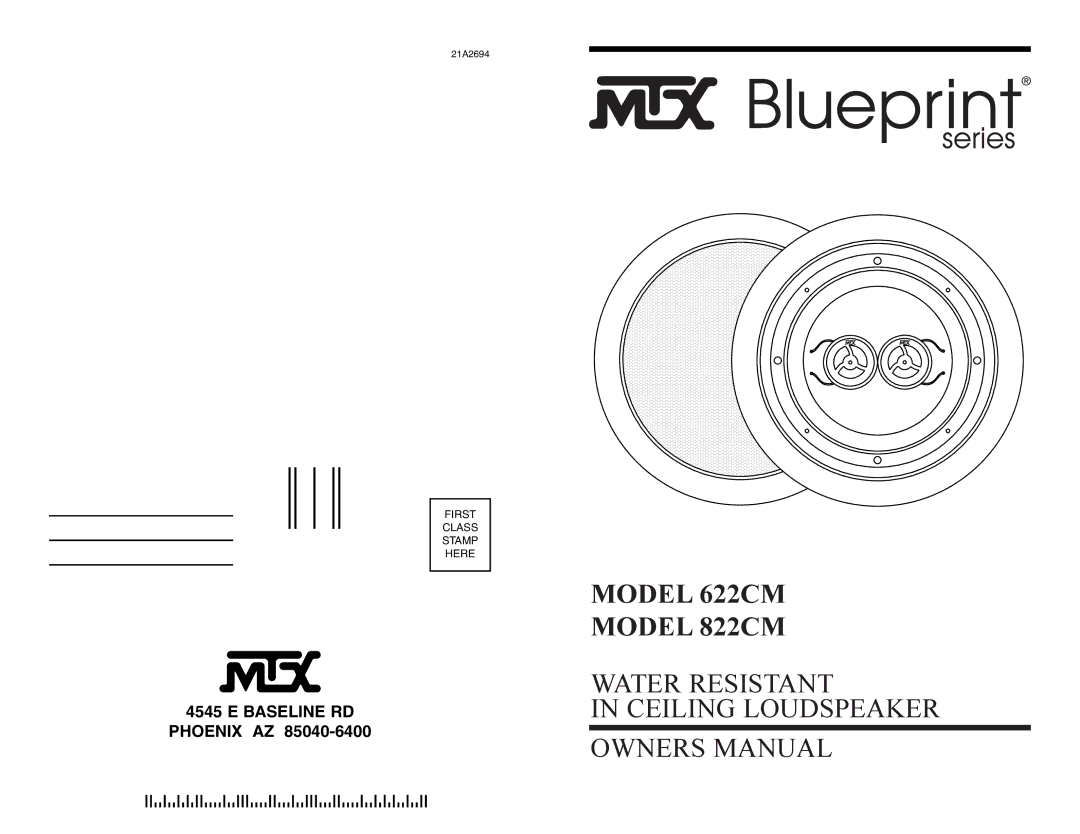 MTX Audio owner manual Model 622CM Model 822CM 