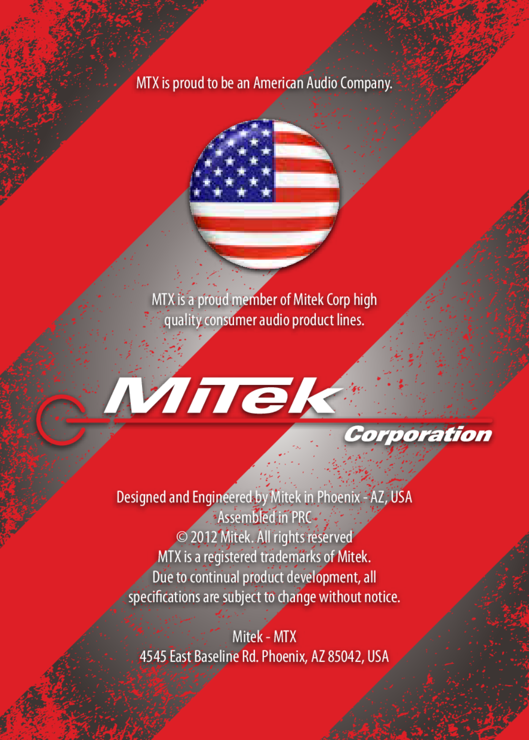 MTX Audio iX2 manual MTX is a proudmember of Mitek Corp high 