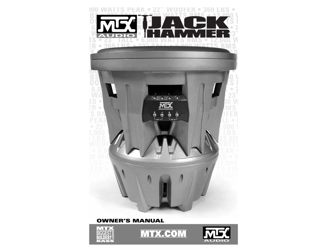 MTX Audio JackHammer owner manual 