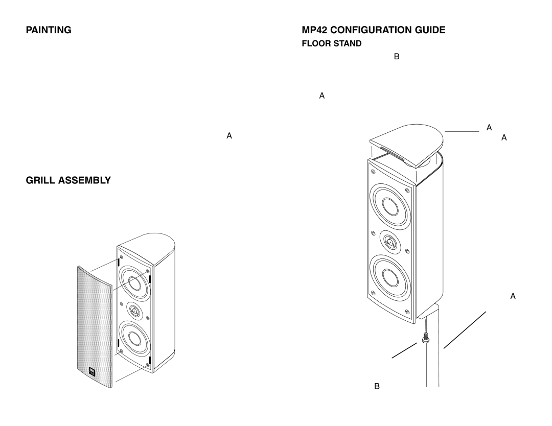 MTX Audio MP42B/ MP42W owner manual Painting, Grill Assembly, Floor Stand 