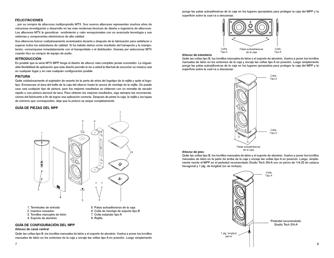 MTX Audio MPP520, MPP420, MPP410 owner manual Felicitaciones, Introducción, Pintura, Guía DE Piezas DEL MPP 