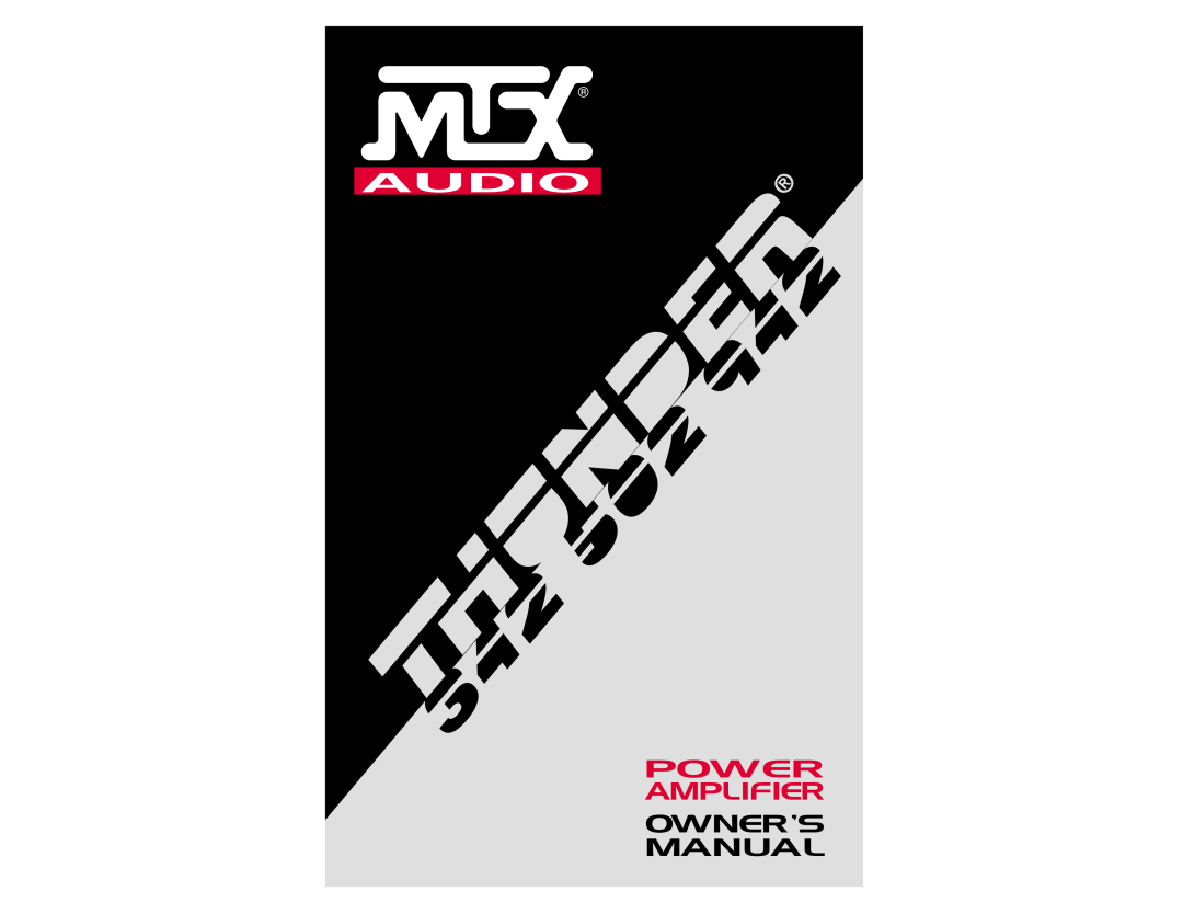 MTX Audio POWER AMPLIFIE owner manual Power, Manual, Amplifier Owner’S 