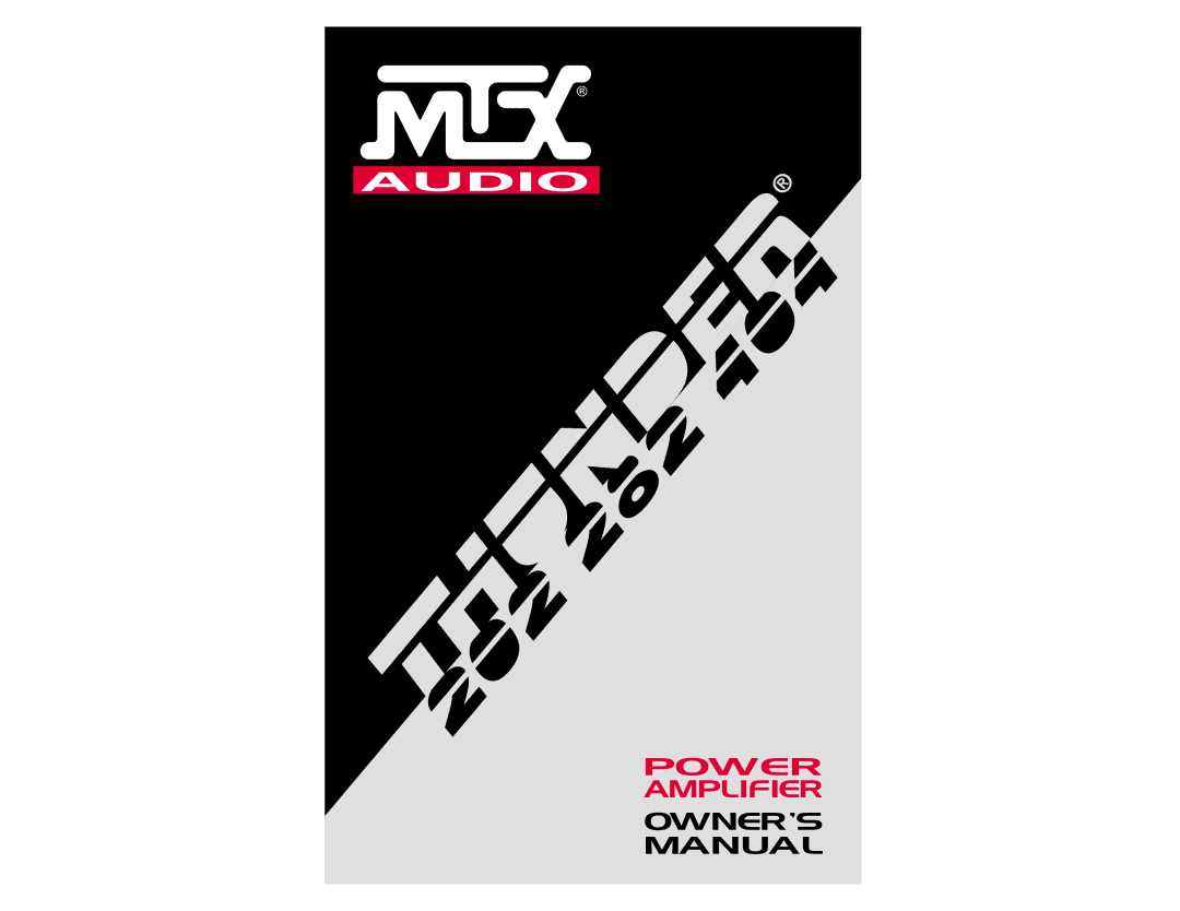 MTX Audio Thunder202, Thunder282, Thunder404 owner manual Power 