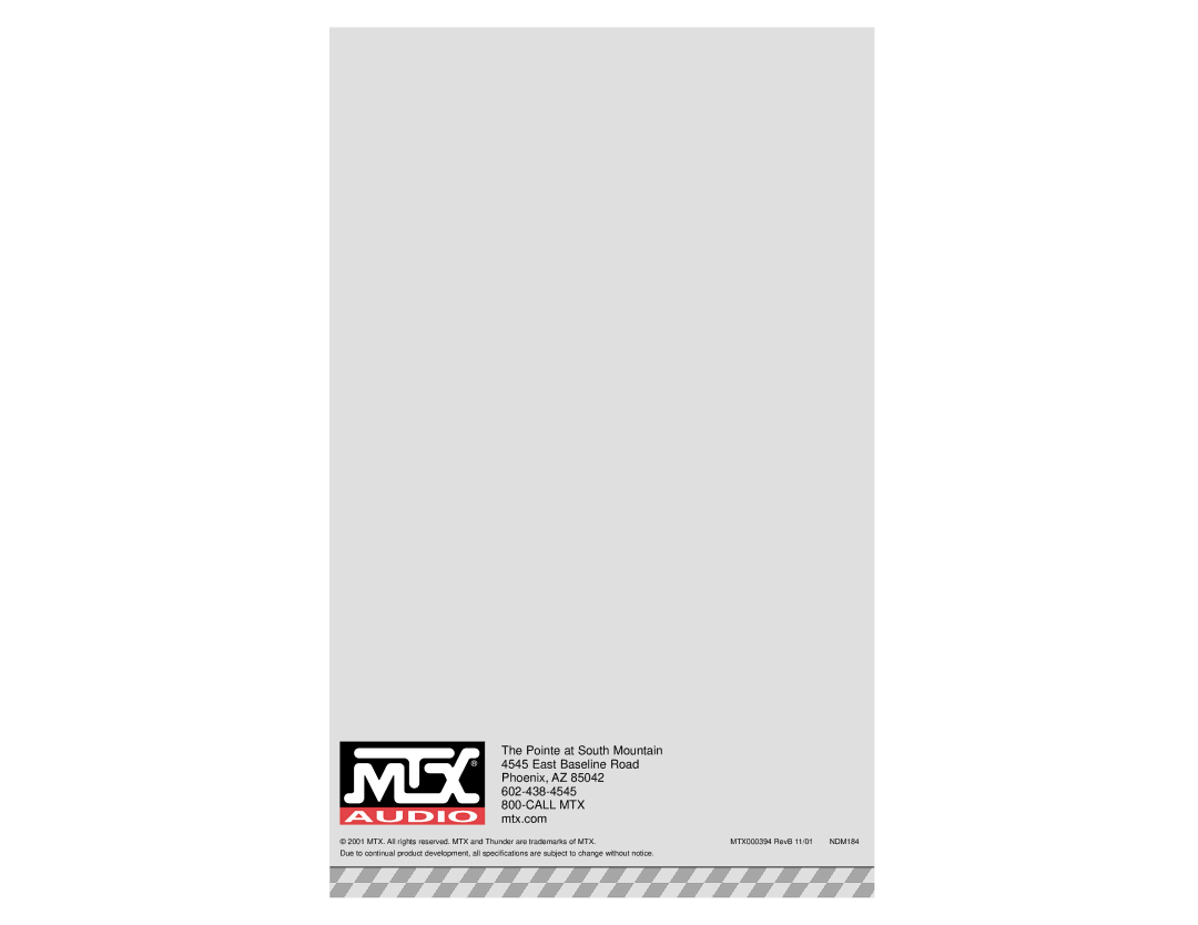 MTX Audio Thunder4202, Thunder4244, Thunder4122 owner manual 