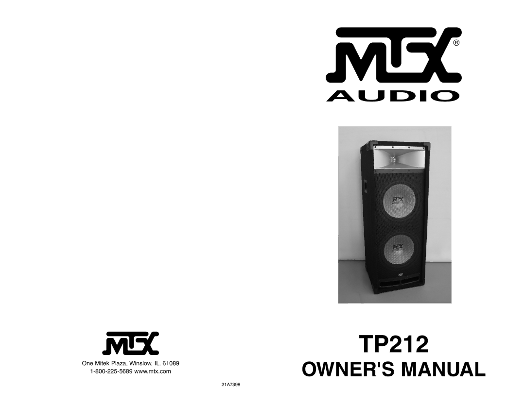 MTX Audio TP212 owner manual 