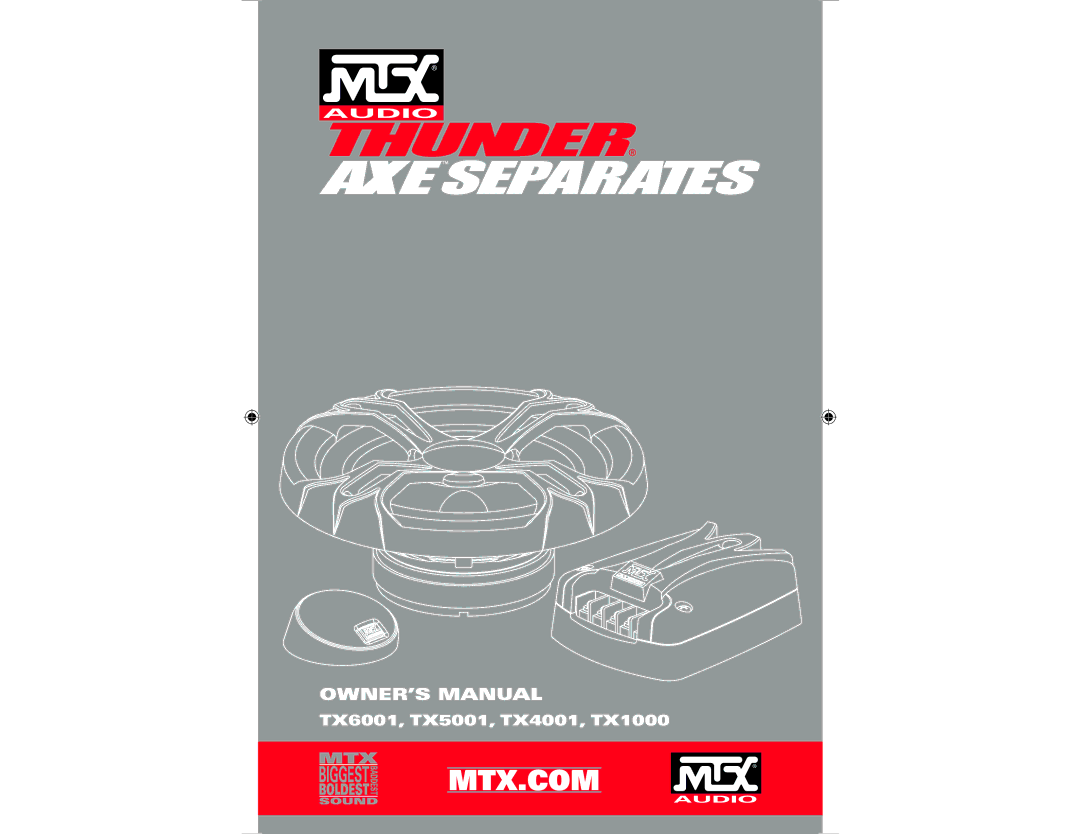 MTX Audio TX1000, TX6001, TX5001, TX4001 owner manual Mtx.Com 