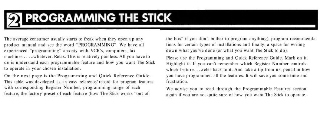 Multi-Link Stick manual 