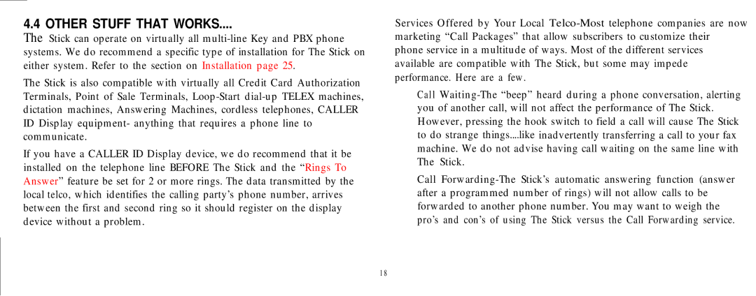 Multi-Link Stick manual Other Stuff That Works 