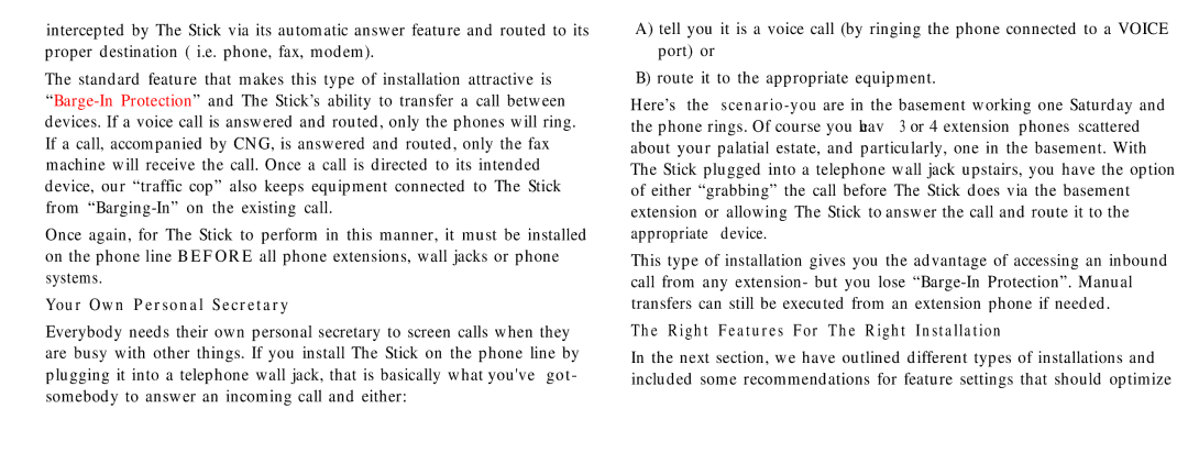 Multi-Link Stick manual Your Own Personal Secretary 