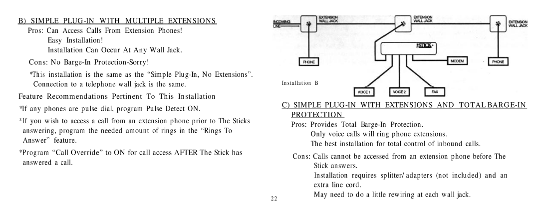 Multi-Link Voice/Fax/Modem Call Processor manual Simple PLUG-IN with Extensions and Total BARGE-IN Protection 