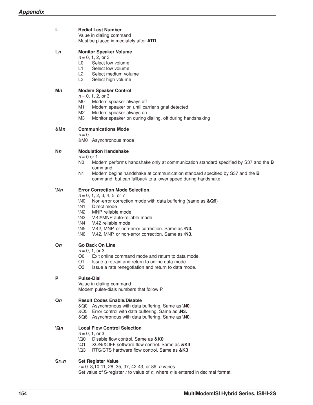 Multi Tech Equipment ISIHI-2S manual 154 