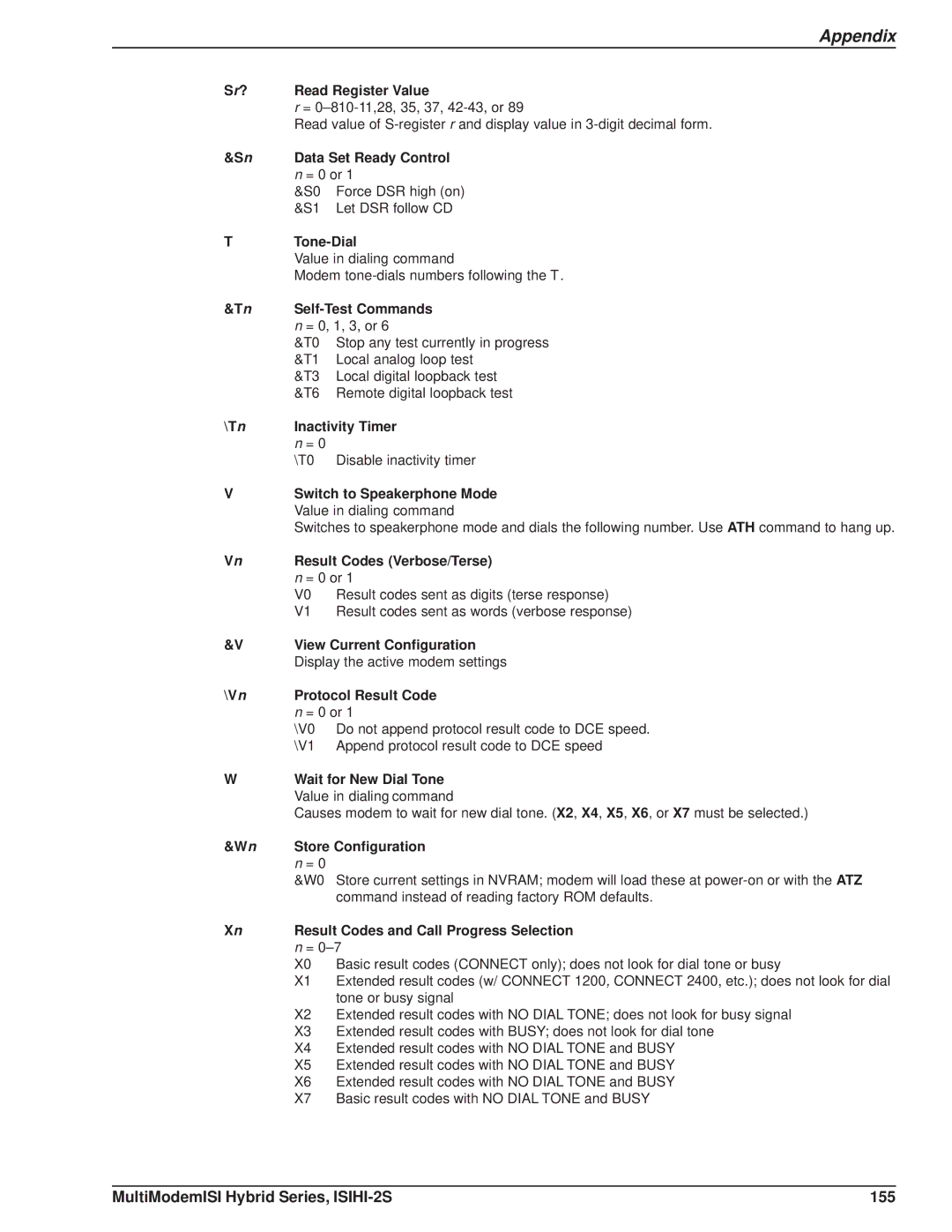 Multi Tech Equipment manual MultiModemISI Hybrid Series, ISIHI-2S 155 