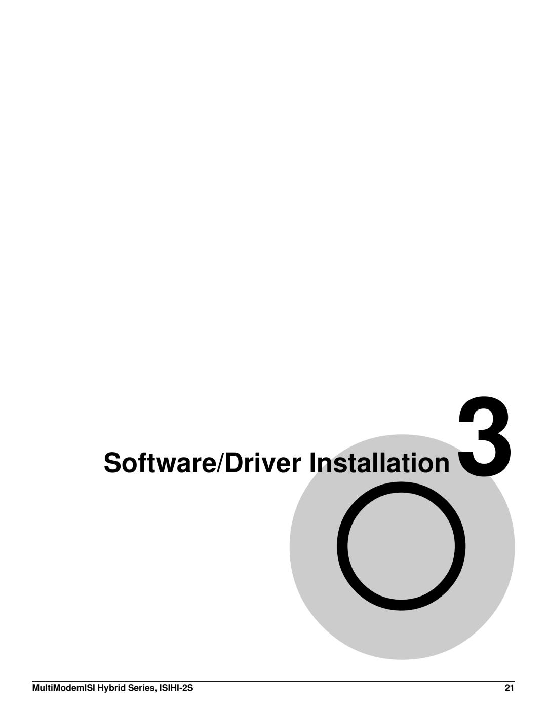 Multi Tech Equipment ISIHI-2S manual Software/Driver Installation 