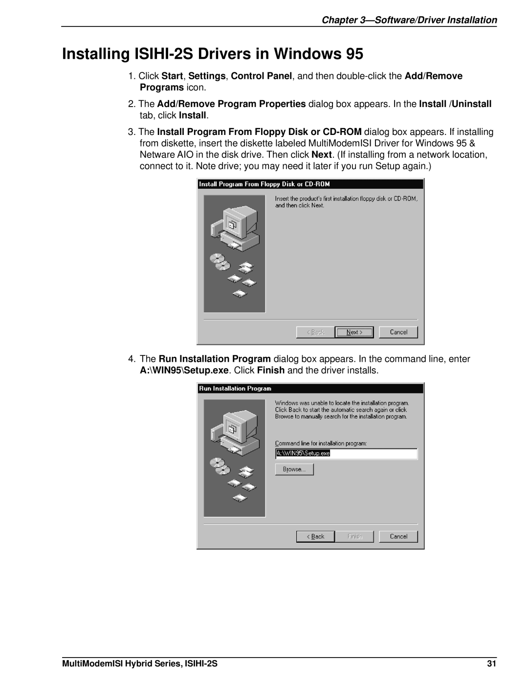 Multi Tech Equipment manual Installing ISIHI-2S Drivers in Windows 