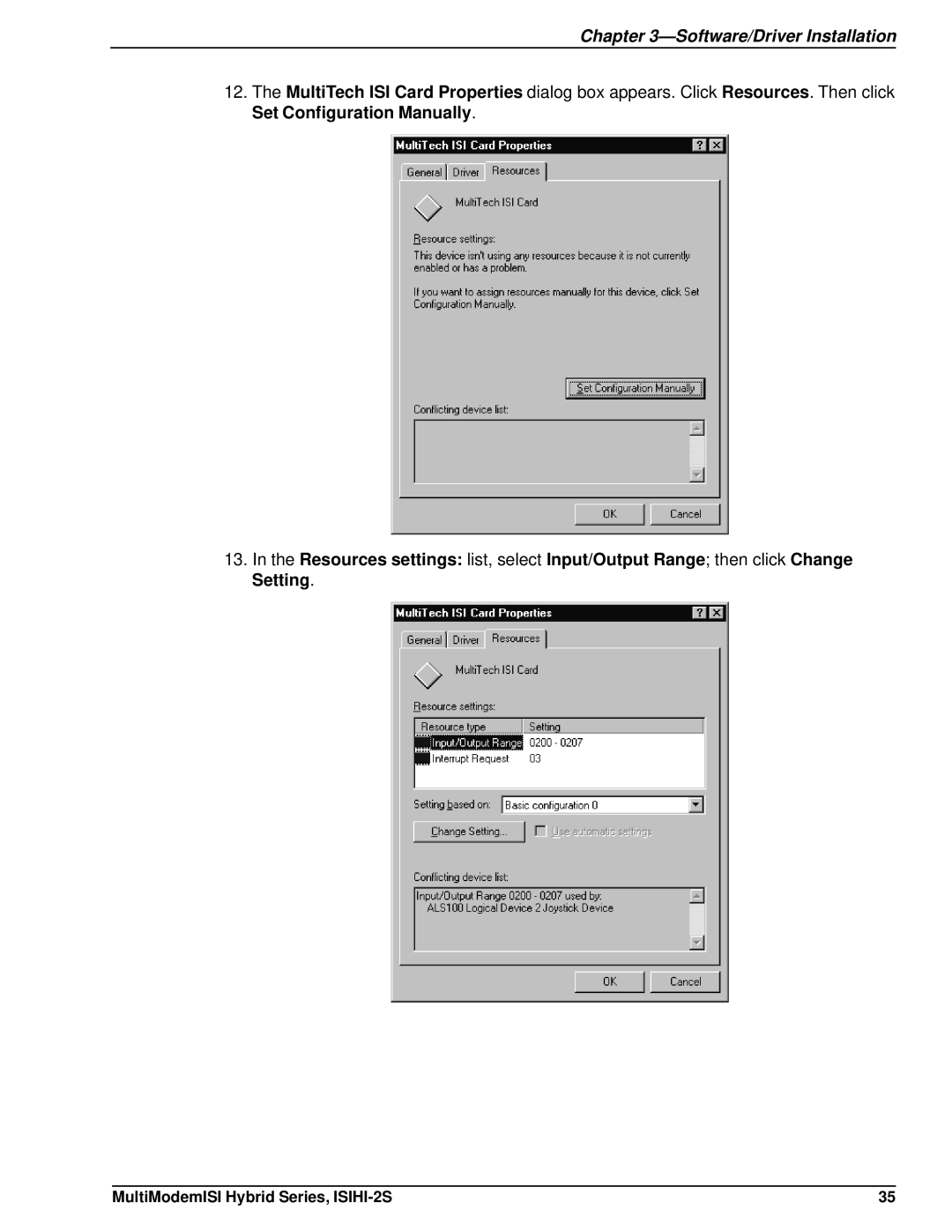 Multi Tech Equipment ISIHI-2S manual Software/Driver Installation 