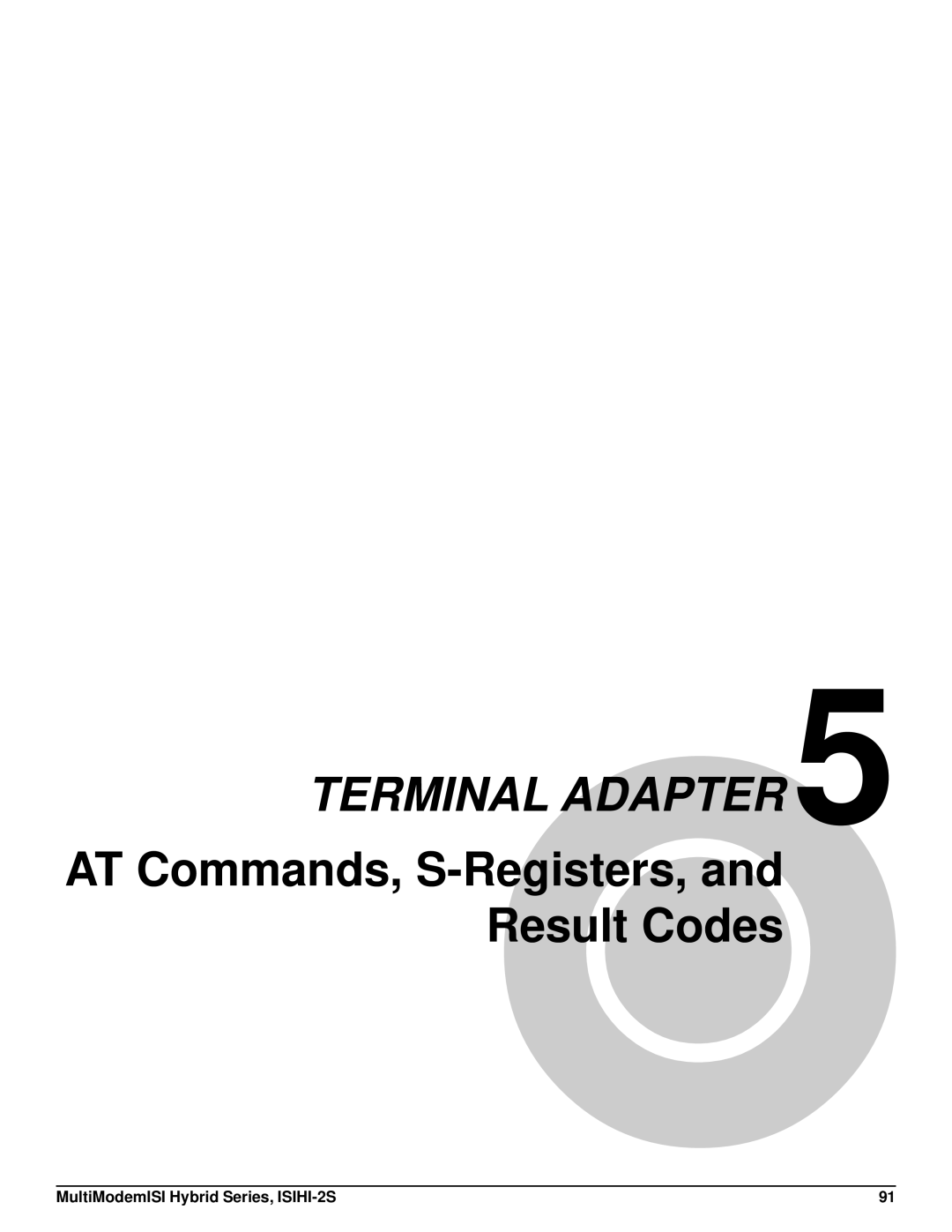 Multi Tech Equipment ISIHI-2S manual Terminal Adapter 