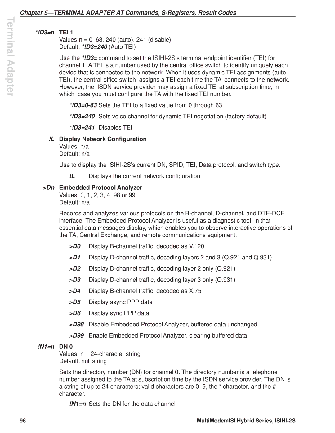 Multi Tech Equipment ISIHI-2S manual Display Network Configuration, Dn Embedded Protocol Analyzer 