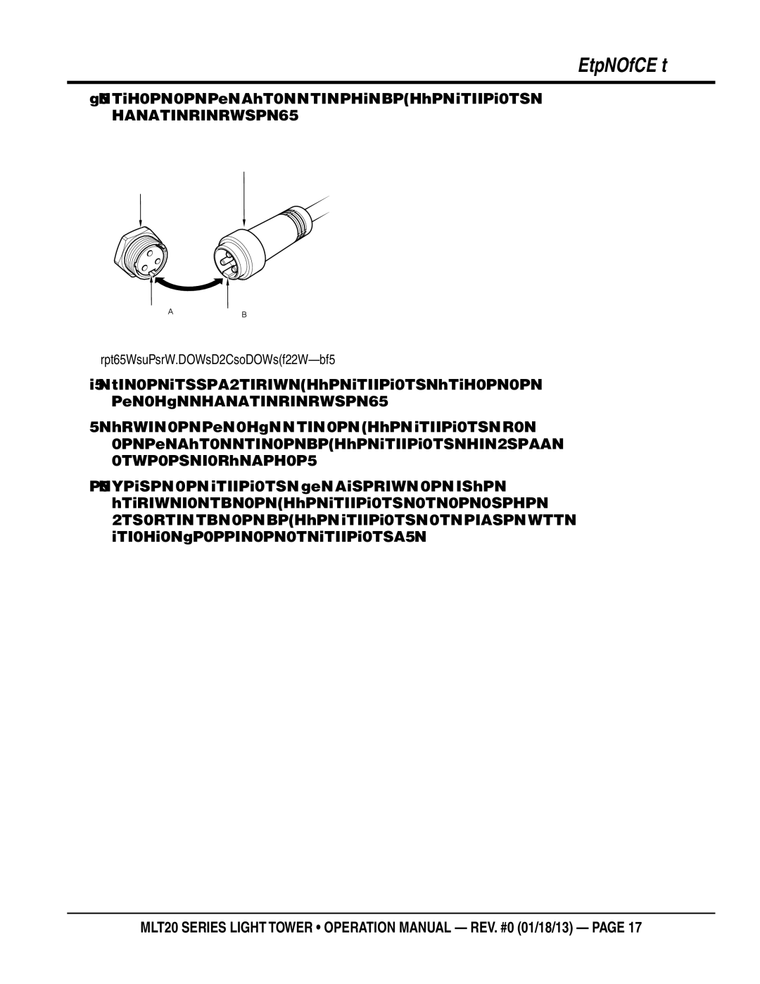 Multi Tech Equipment MLT20DCA6 operation manual Contact between the two connectors, Female and Male Connector 