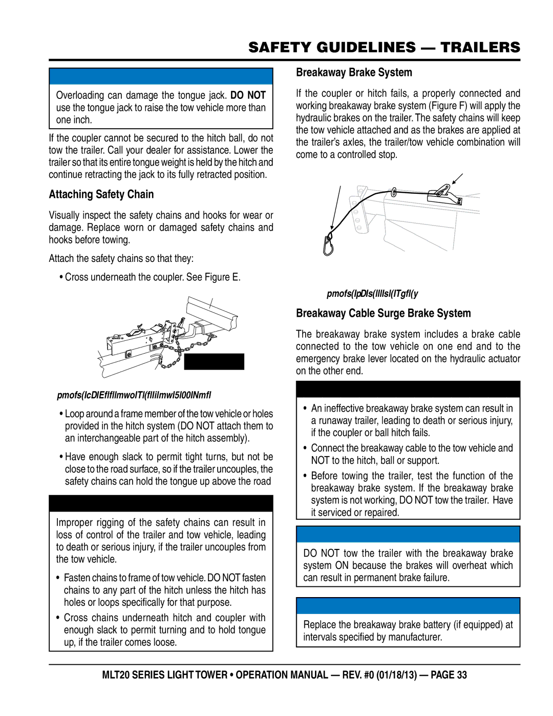 Multi Tech Equipment MLT20DCA6 Attaching safety Chain, Breakaway Brake system, Breakaway Cable surge Brake system 