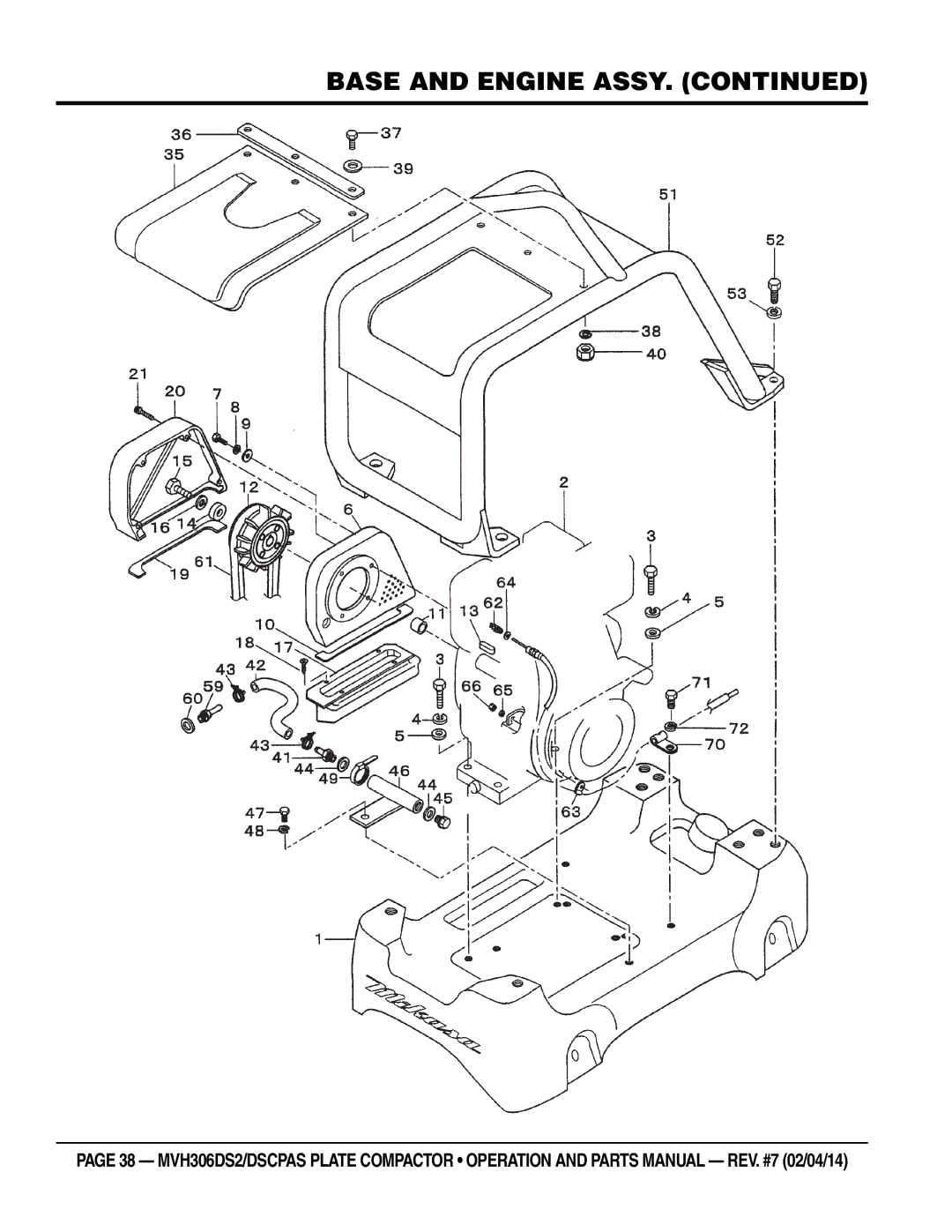 Multi Tech Equipment MVH306DSCPAS, MVH306DS2 manual Base and Engine Assy 