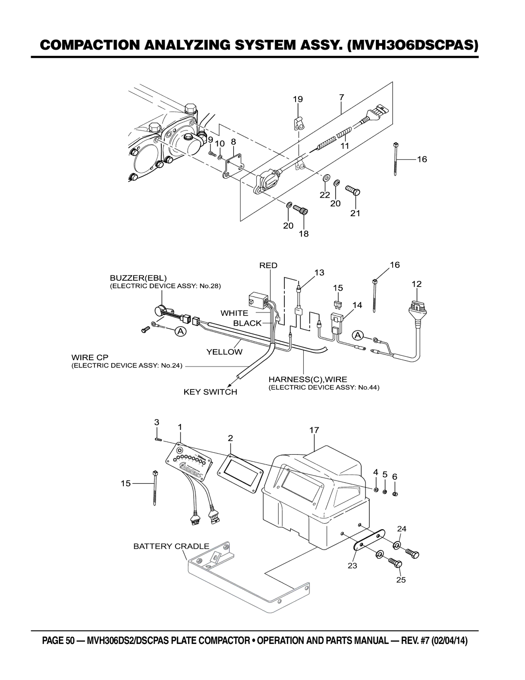 Multi Tech Equipment MVH306DSCPAS, MVH306DS2 manual COMPACTION Analyzing System ASSY. mVH3O6DSCPAS 