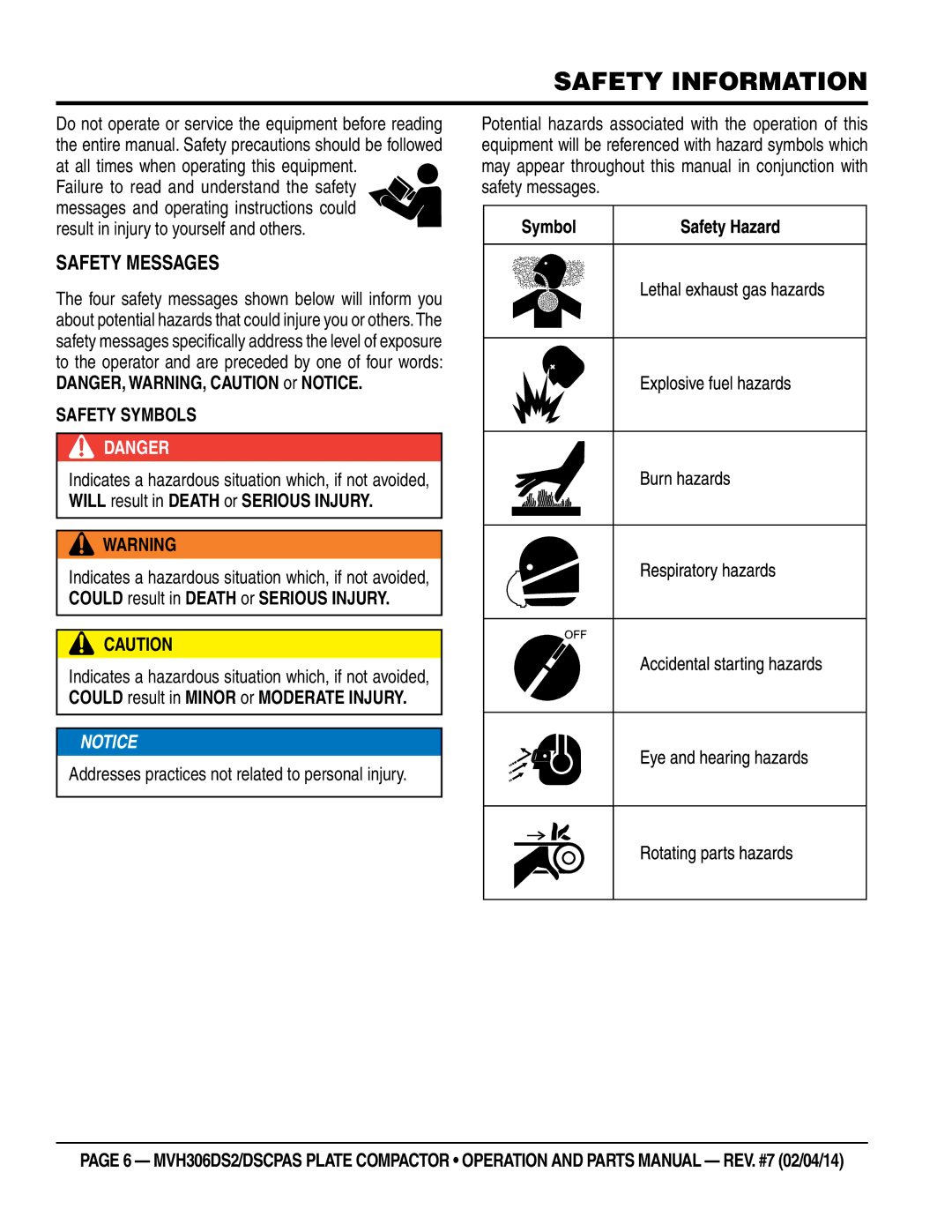 Multi Tech Equipment MVH306DSCPAS, MVH306DS2 manual Safety Information, Safety Messages 