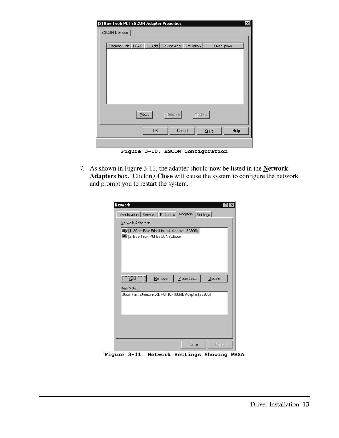 Multi-Tech Systems 40-01459-D0-001 manual Escon Configuration 