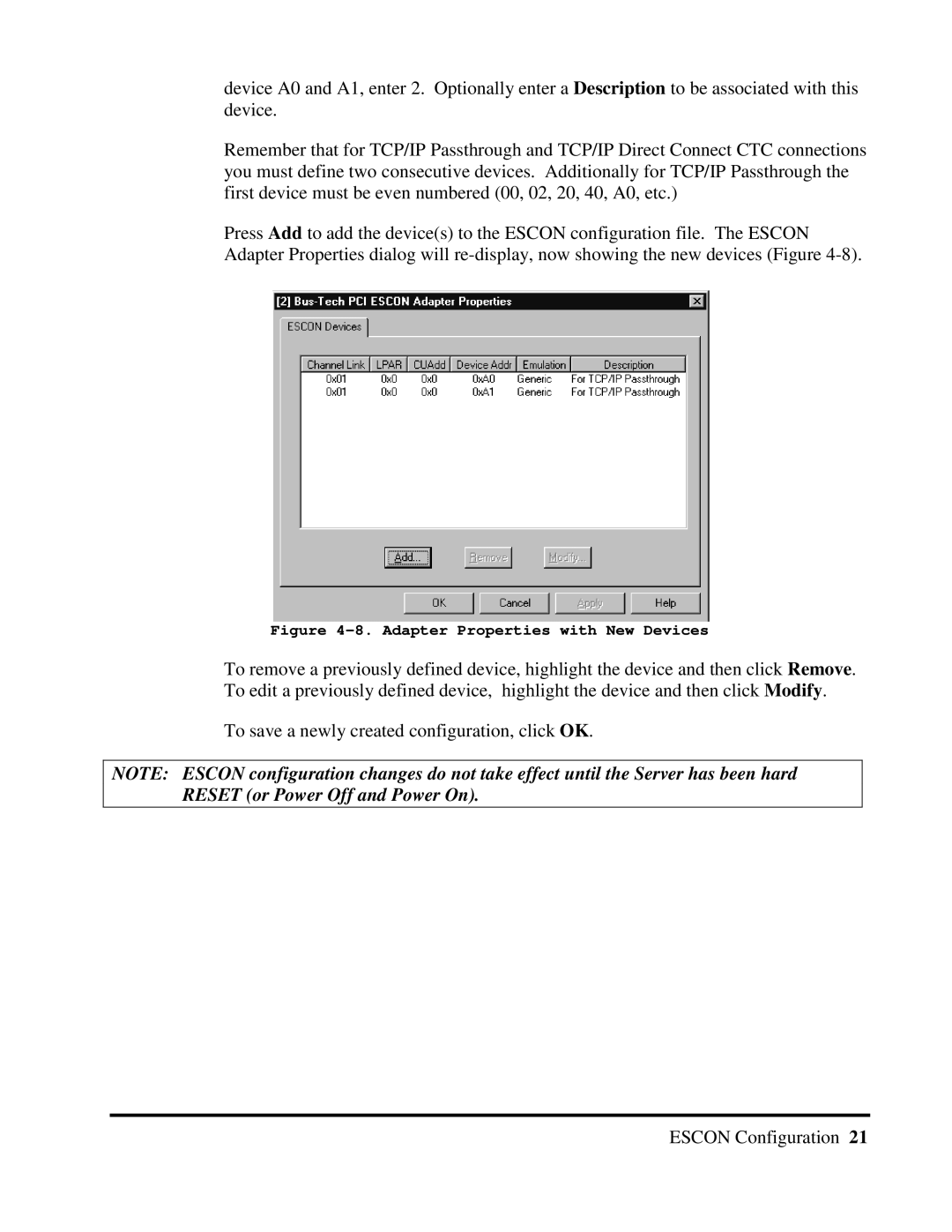 Multi-Tech Systems 40-01459-D0-001 manual Adapter Properties with New Devices 