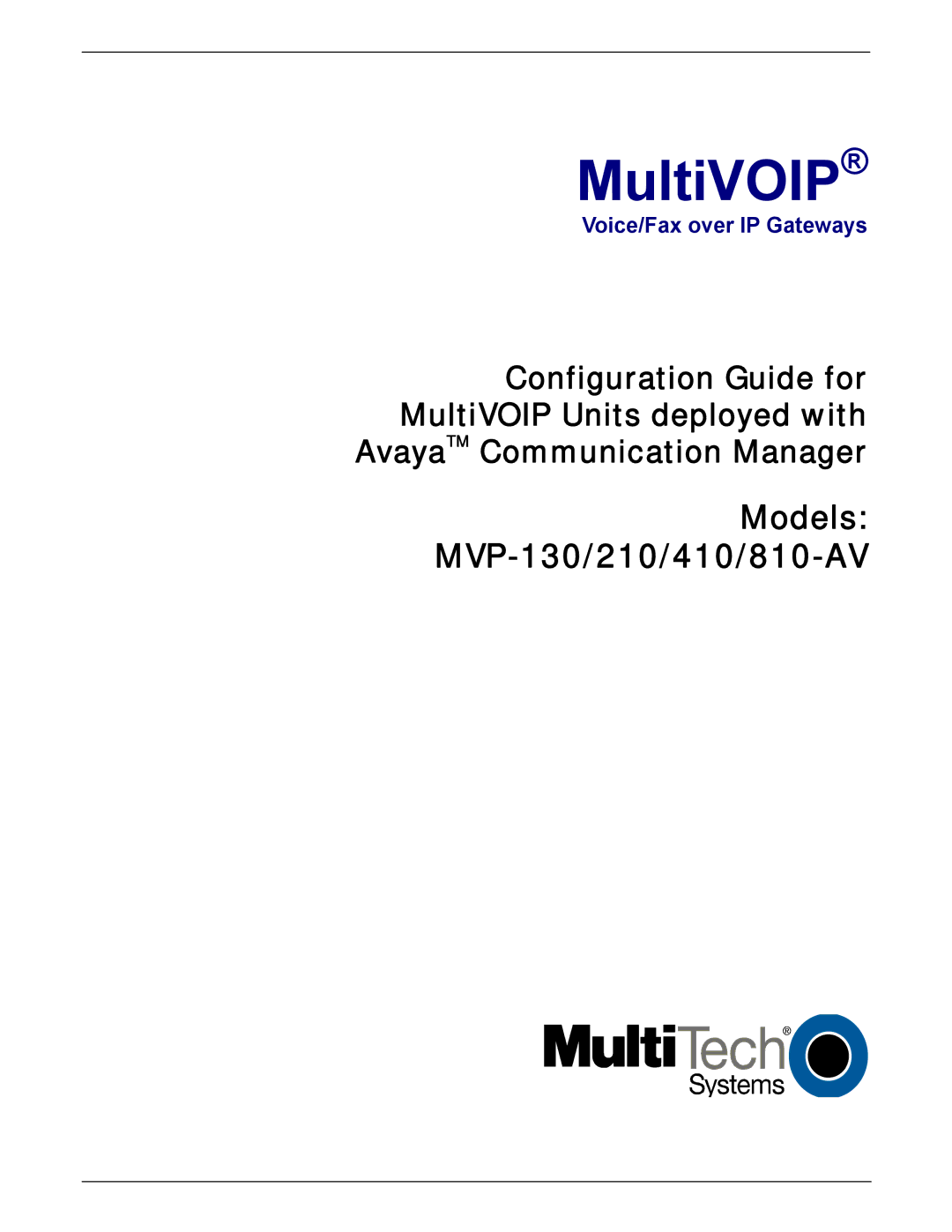 Multi-Tech Systems MVP103, 410 manual MultiVOIP 