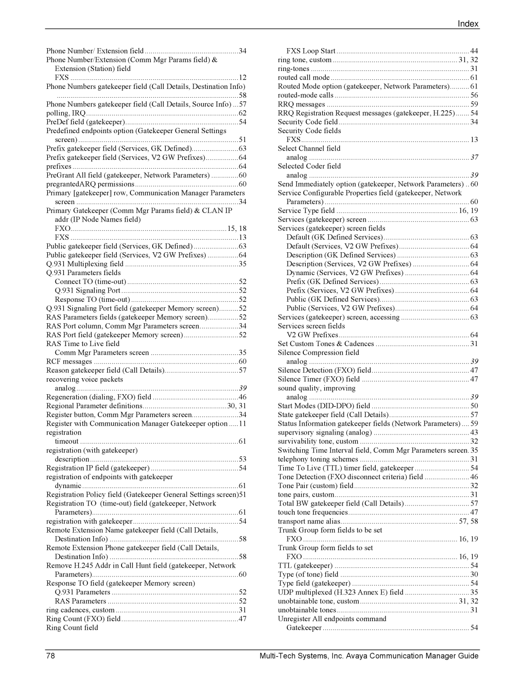 Multi-Tech Systems 410, MVP103 manual Trunk Group form fields to set 