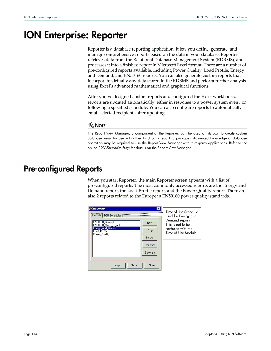 Multi-Tech Systems 7600, 7500 manual ION Enterprise Reporter, Pre-configured Reports 