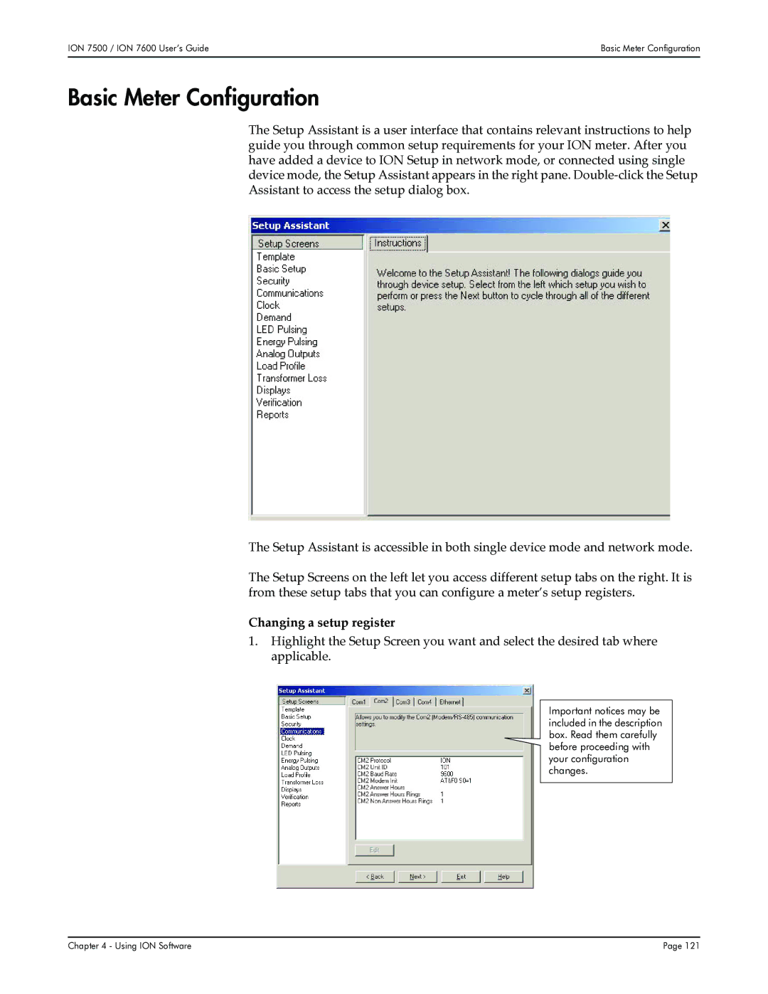 Multi-Tech Systems 7500, 7600 manual Basic Meter Configuration, Changing a setup register 