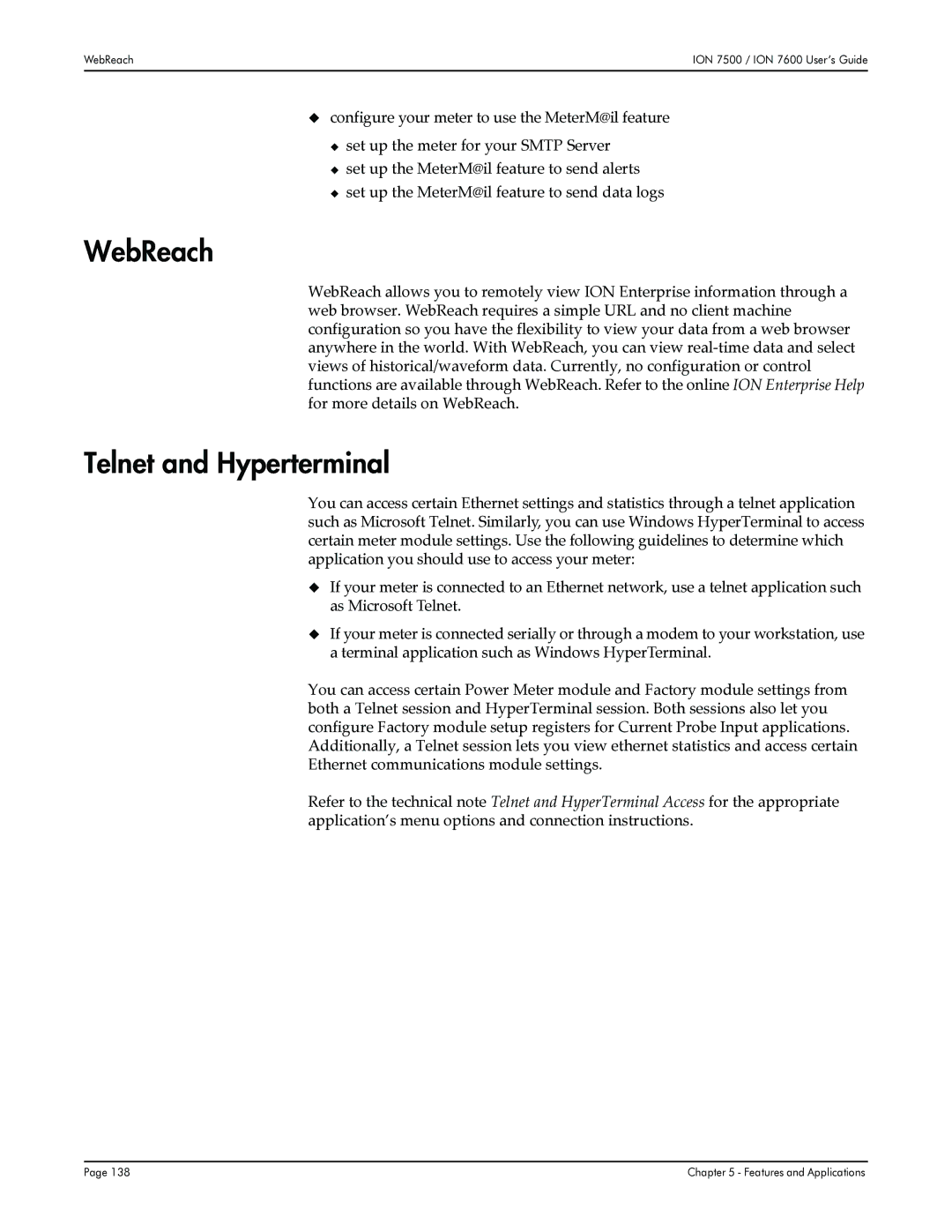 Multi-Tech Systems 7600, 7500 manual WebReach, Telnet and Hyperterminal 