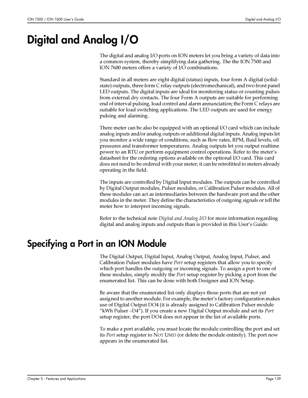 Multi-Tech Systems 7500, 7600 manual Digital and Analog I/O, Specifying a Port in an ION Module 