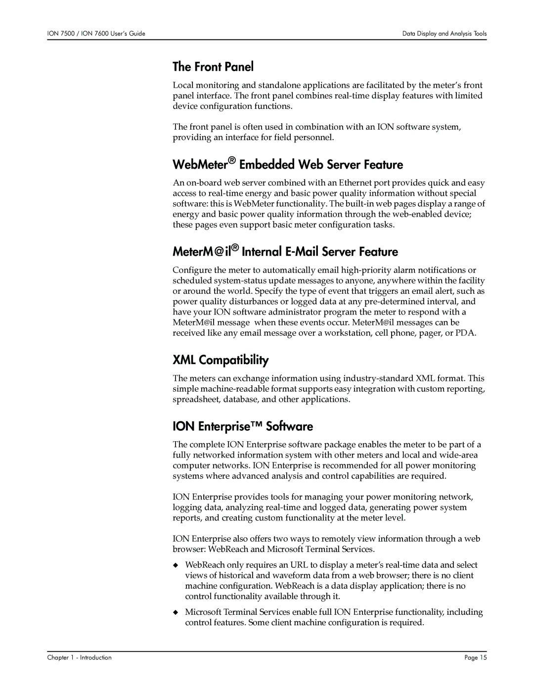 Multi-Tech Systems 7500, 7600 Front Panel, WebMeter Embedded Web Server Feature, MeterM@il Internal E-Mail Server Feature 