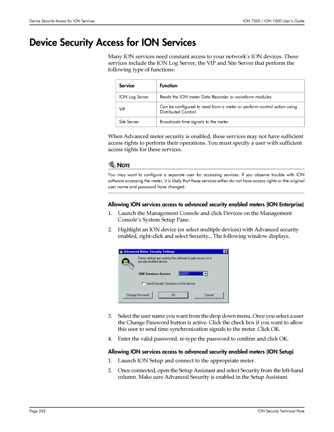 Multi-Tech Systems 7600 Device Security Access for ION Services, Launch ION Setup and connect to the appropriate meter 